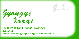 gyongyi korai business card