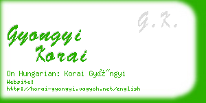 gyongyi korai business card